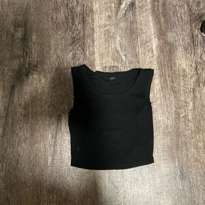 Black Sleeveless Crop Top